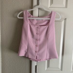 Abercrombie & Fitch pink button up vest